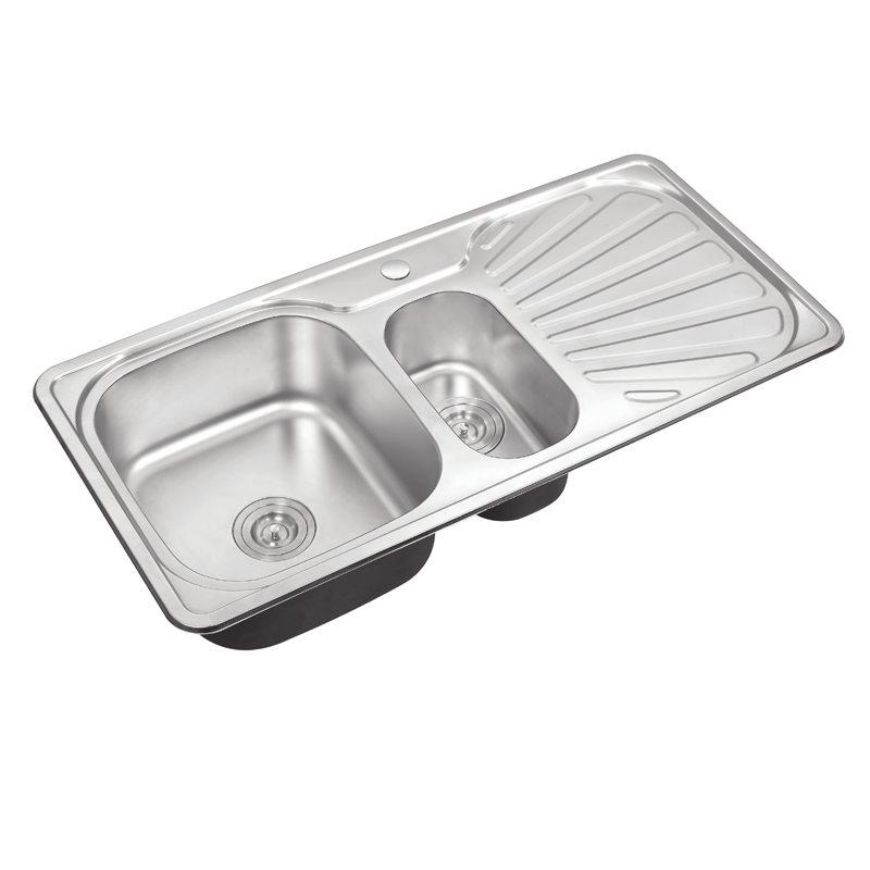 OS10049 Double Bowl Drainboard Sink