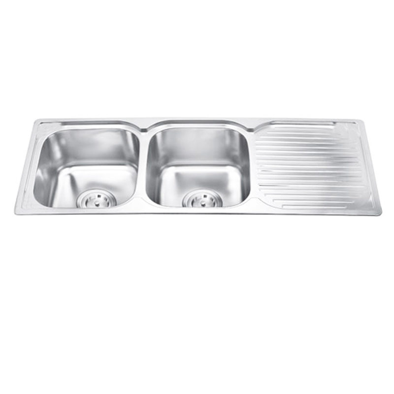 TCT11048D Double Bowl Drainboard Sink