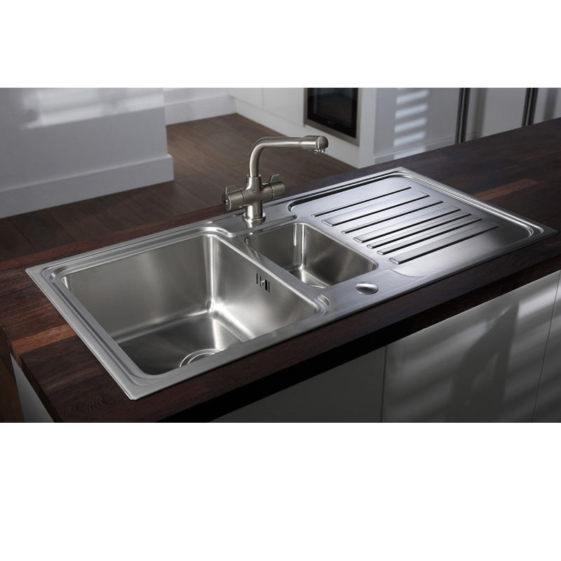 CJ10050D Double Bowl Drainboard Sink