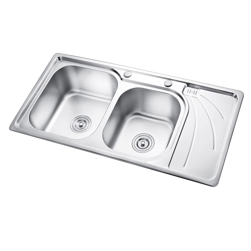 TCJ9749D Double Bowl Drainboard Sink